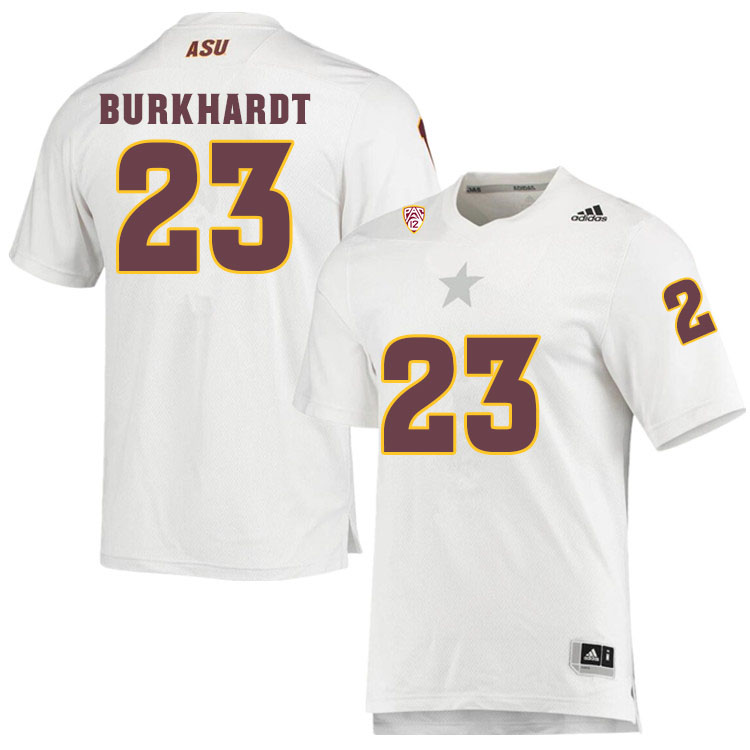Men #23 Evan BurkhardtArizona State Sun Devils College Football Jerseys Sale-White